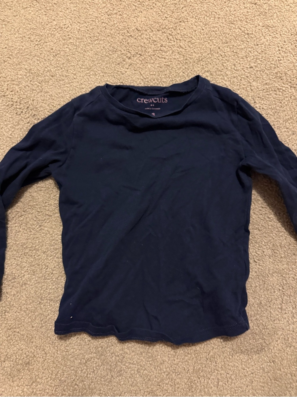 Crewcuts Men's Long-Sleeve Crewneck Tee - Navy Blue